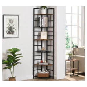 Rochelle 6-Tier Corner Bookshelf Brown