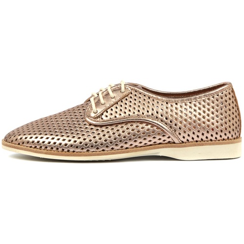 Rollie Derby Punch X Rose Gold Leather Rose Gold Shoes Womens Shoes Casual Flat Shoes