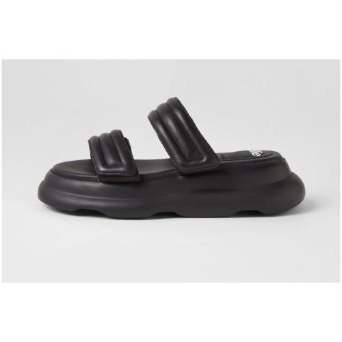 Rollie Porto Strap Rl Black Leather Black Sandals Womens Shoes Casual Sandals Flat Sandals
