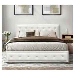Rowynn Gas Lift Storage King Bed White