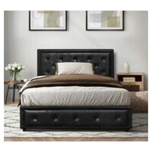 Rowynn Gas Lift Storage King Single Bed Black