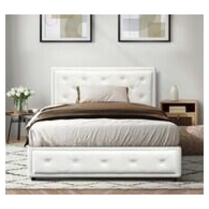 Rowynn Gas Lift Storage King Single Bed White