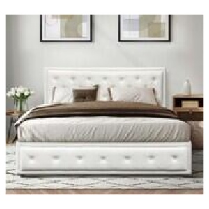 Rowynn Gas Lift Storage Queen Bed White