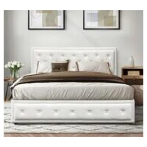 Rowynn Gas Lift Storage Queen Bed White