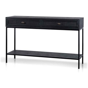Saniya 1.4m Console Table - Full Black by Interior Secrets - AfterPay Available