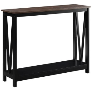 Sarantino Cielo 2-Tier Console Table Dark Walnut
