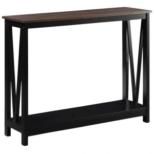 Sarantino Cielo 2-Tier Console Table Dark Walnut