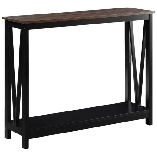 Sarantino Cielo 2-Tier Console Table Dark Walnut