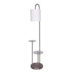 Sarantino Floor Lamp With Glass Shelves White