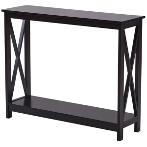 Sarantino Isla X-Frame Console Table in Black