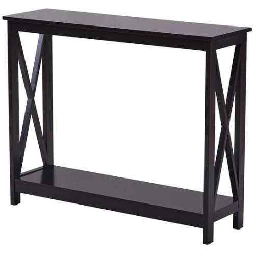 Sarantino Isla X-Frame Console Table in Black