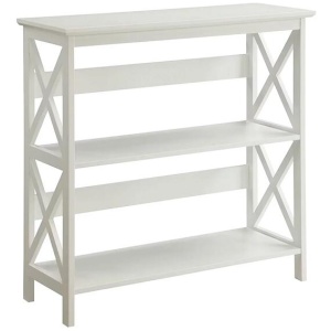 Sarantino Lucas 3-Tier Bookshelf Display Rack in White