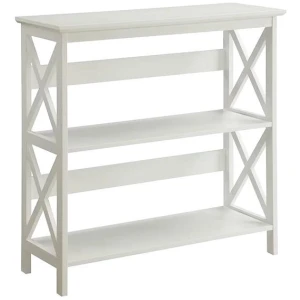Sarantino Lucas 3-Tier Bookshelf Display Rack in White