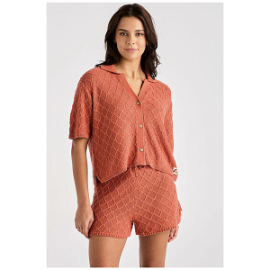 Scallop Shrunken Knit Shirt