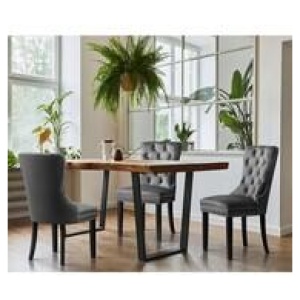Set Of 2 Aylin Velvet Dining Chairs Grey