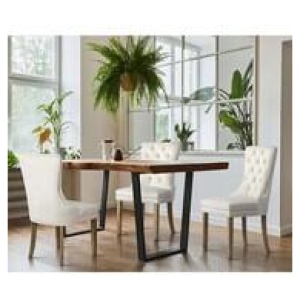 Set Of 2 Aylin Velvet Dining Chairs Neutral