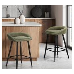 Set Of 2 Eldridge Bar Stools Green