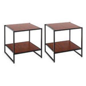 Set Of 2 Ironline Bedside Tables Black