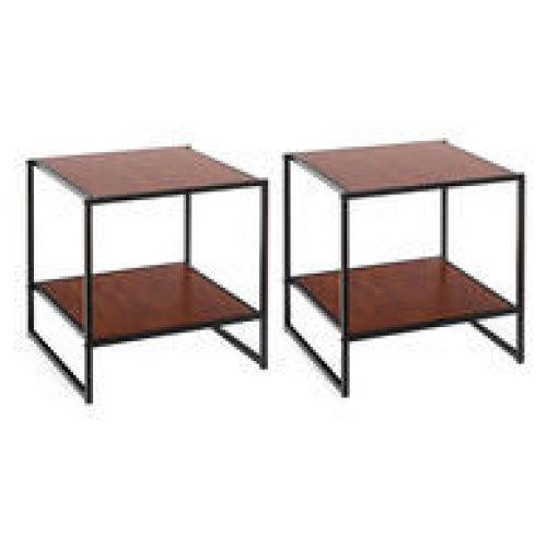 Set Of 2 Ironline Bedside Tables Black