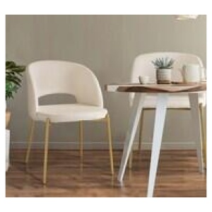Set Of 2 Pete Dining Chairs Gold Yellow