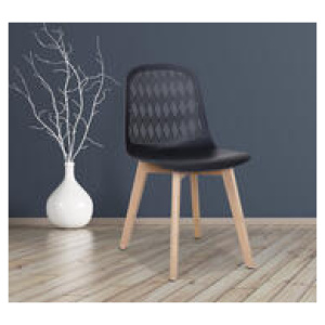 Set Of 2 Pipen Dining Chairs Black