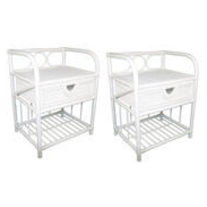 Set Of 2 Suzane Bedside Tables White