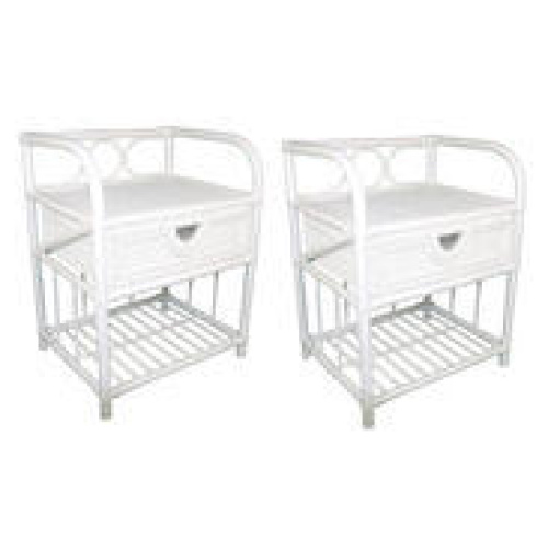 Set Of 2 Suzane Bedside Tables White