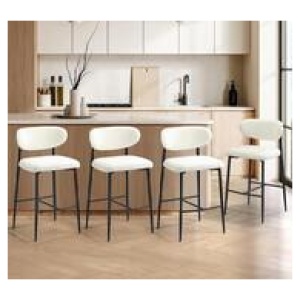 Set Of 4 Black Hargrave Barstools Black