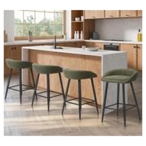 Set Of 4 Eldridge Bar Stools Green