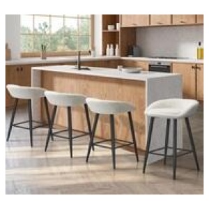 Set Of 4 Eldridge Bar Stools White