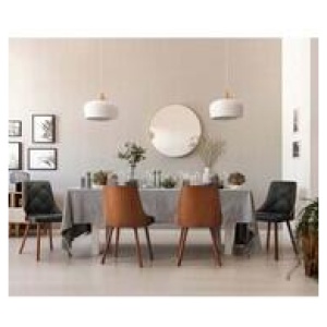Set Of 4 Lindsay Faux Leather Dining Chairs Black