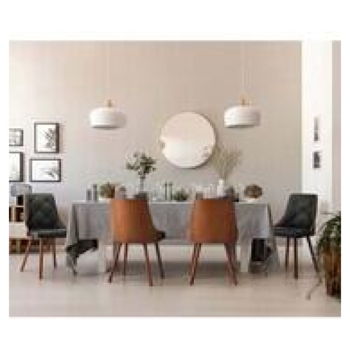 Set Of 4 Lindsay Faux Leather Dining Chairs Black