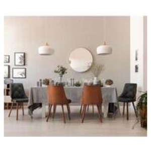 Set Of 6 Lindsay Faux Leather Dining Chairs Black