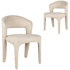 Set of 2 - Voss Dining Chair - Pale Beige by Interior Secrets - AfterPay Available