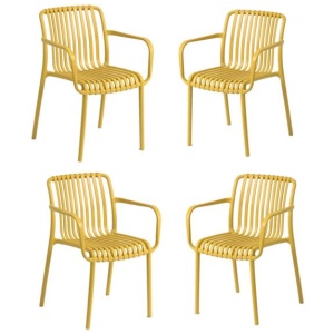 Set of 4 - Isabella Dining Chair - Mustard by Interior Secrets - AfterPay Available