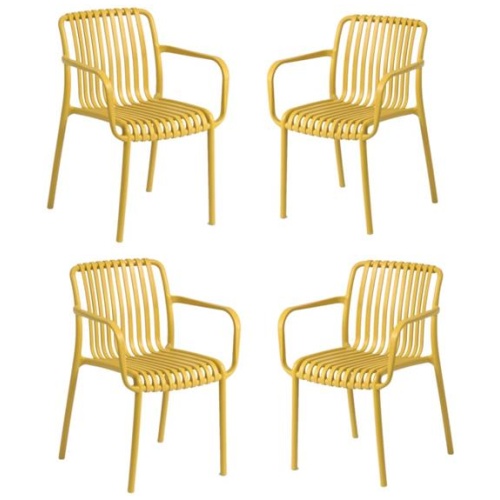 Set of 4 - Isabella Dining Chair - Mustard by Interior Secrets - AfterPay Available