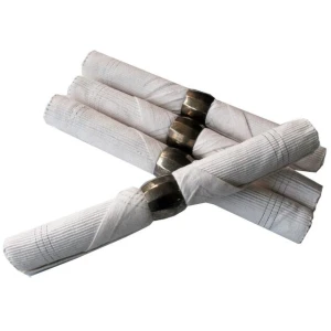Set of 4 Maria Cotton Placemats with Napkins and Napkin Rings White