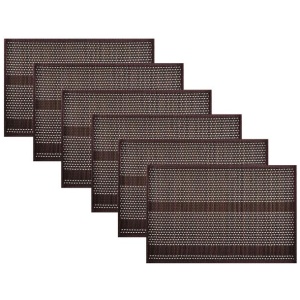 Set of 6 Dreamtime Bamboo Table Placemats 30 x 45cm Brown