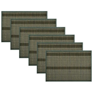 Set of 6 Dreamtime Bamboo Table Placemats 30 x 45cm Taupe