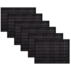 Set of 6 Multi Stitch Bamboo Table Placemats 30 x 45cm Black