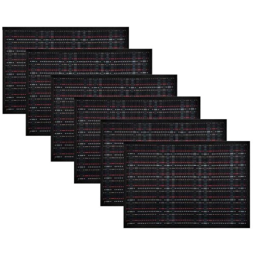 Set of 6 Multi Stitch Bamboo Table Placemats 30 x 45cm Black