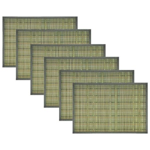Set of 6 Multi Stitch Bamboo Table Placemats 30 x 45cm Teal