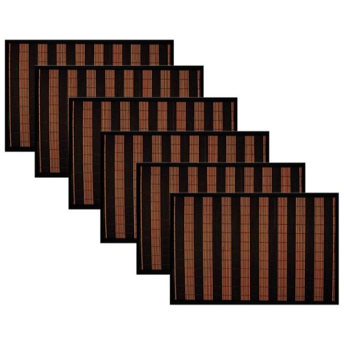 Set of 6 Orient Bamboo Table Placemats 30 x 45cm Black