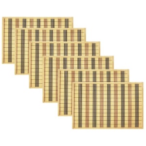 Set of 6 Orient Bamboo Table Placemats 30 x 45cm Natural