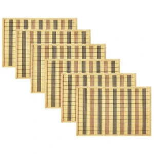 Set of 6 Orient Bamboo Table Placemats 30 x 45cm Natural