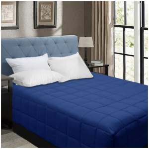 Shangri La Bamboo Blend Microfiber Box End Quilt Classic Blue King