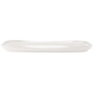 Share Rectangular Stoneware Serving Platter Size 37X23X2.5cm in White by Alex Liddy