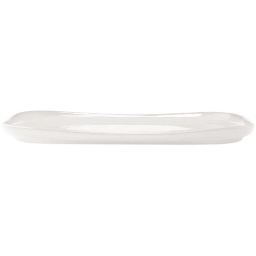 Share Rectangular Stoneware Serving Platter Size 37X23X2.5cm in White by Alex Liddy