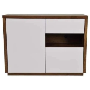 Sharon Sideboard Buffet Unit - Antique Oak / High Gloss White
