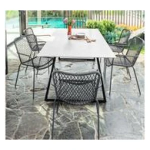 Simore Stackable Outdoor Dining Chair Grey